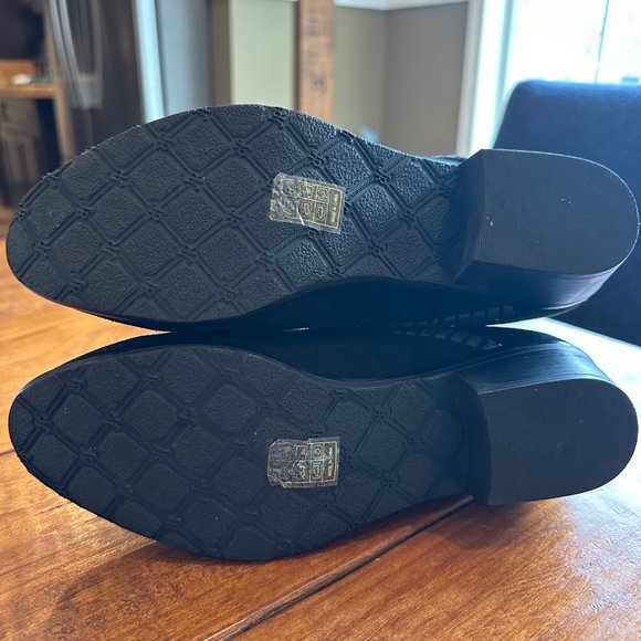 Jack Rogers | Dylan Suede Leather Boot Bootie Black Women 9 Side Zip Tassel Pull - Picture 11 of 13